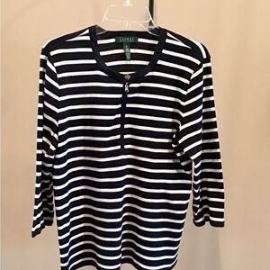 Ralph Lauren Navy and White Striped Shirt